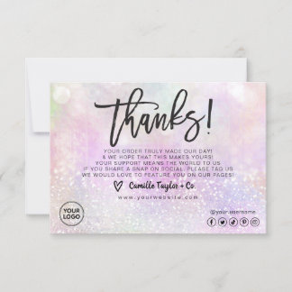 Carte de remerciements d'entreprise/emballage
