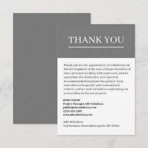 Carte de remerciements d'entreprise personnalisé