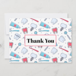 Carte De Remerciements Dents et outils Motif dentaire Dentist Party