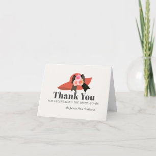 Carte De Remerciements Derby Style Big Red Casquette Fête des mariées Ros