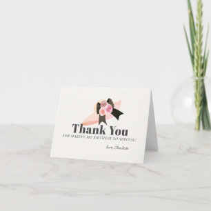 Carte De Remerciements Derby Style Grand Casquette rose Rose Anniversaire