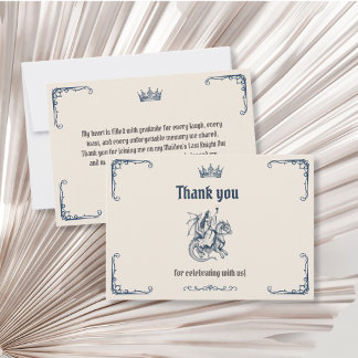 Carte De Remerciements Dernière Chevalier de la Mariée Médiévale