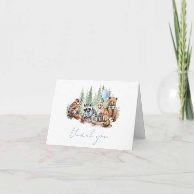 Carte de remerciements des animaux de la forêt for (Devant)