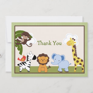 Carte de remerciements des animaux de la jungle