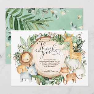 Carte de remerciements des animaux sauvages de la 