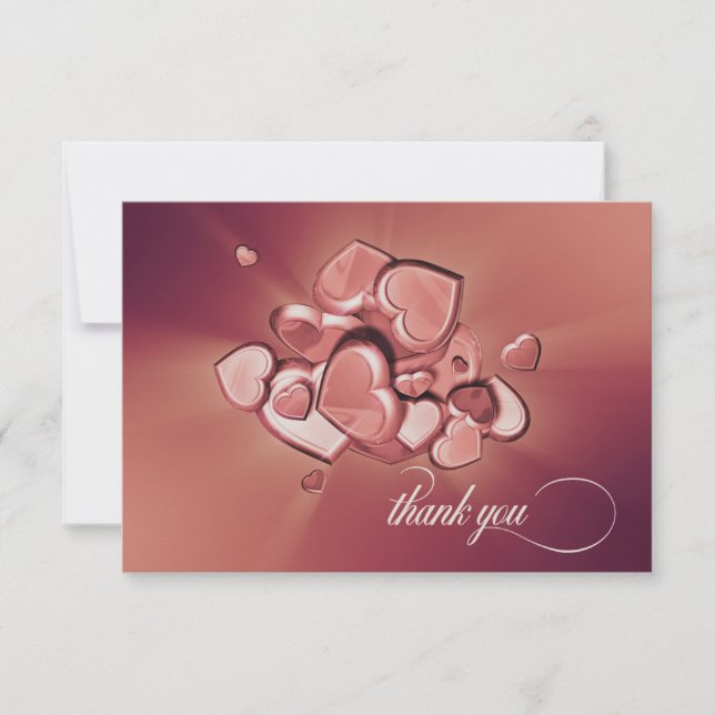 Carte de remerciements des coeurs radiants (versio (Devant)