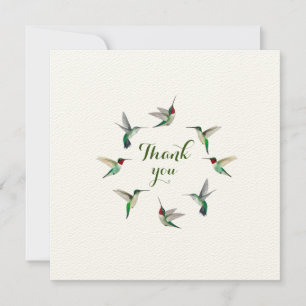 Carte de remerciements des colibris