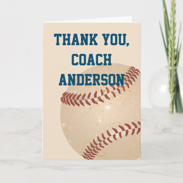 Carte de remerciements des entraîneurs de baseball (Devant)