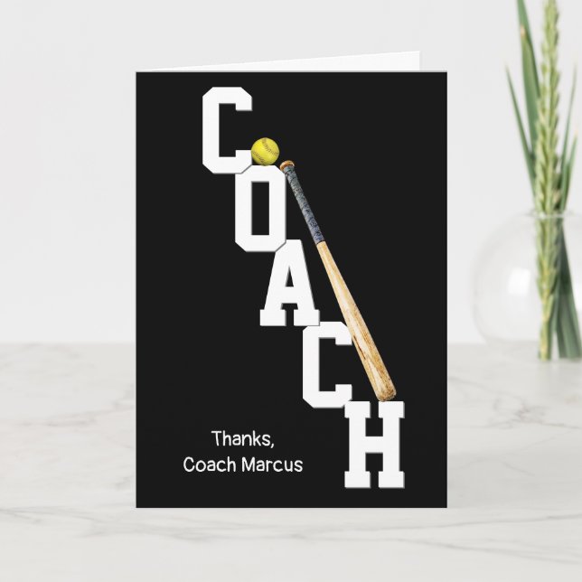 Carte de remerciements des entraîneurs de softball (Devant)