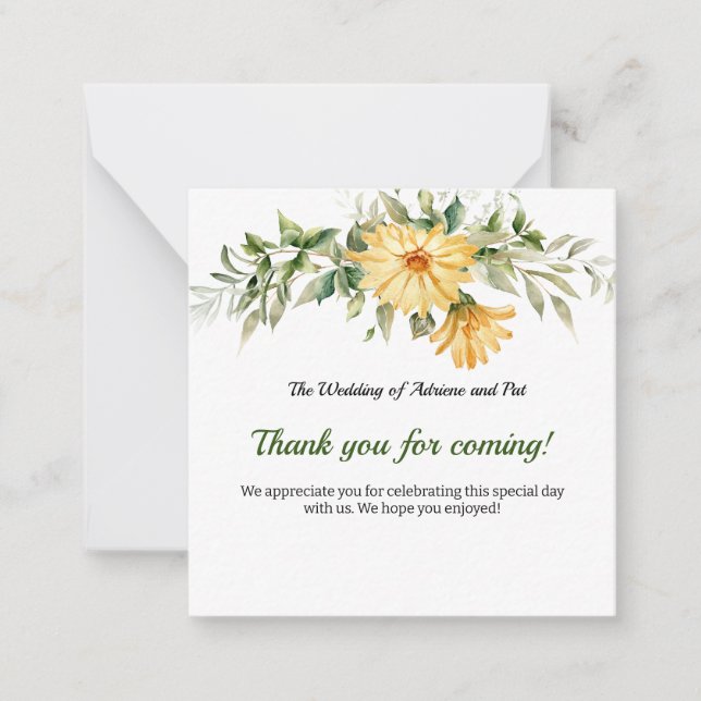 Carte de remerciements des fleurs d'eucalyptus (Devant)