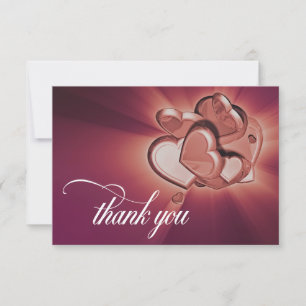 Carte de remerciements des Gold Hearts Roses