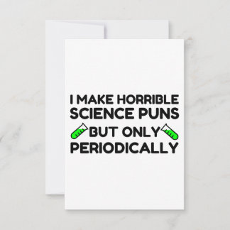 CARTE DE REMERCIEMENTS DES PUNS SCIENTIFIQUES HORRIBLES PÉRIODIQUEMENT