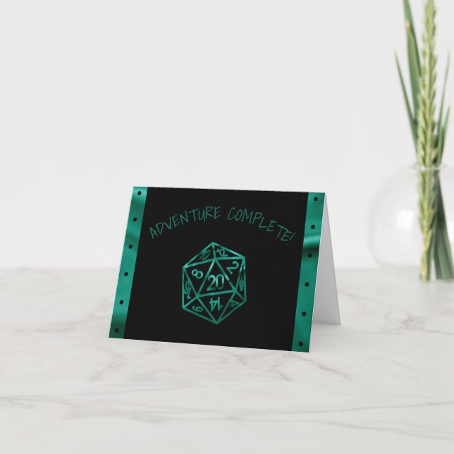 Carte De Remerciements Dés RPG | Emerald Imaginaire Tabletop Gamer Photo (Devant)