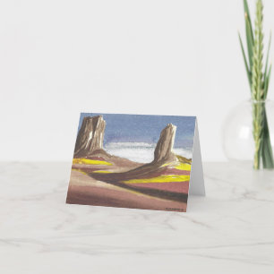 Carte De Remerciements Desert Rocks peinture à l'huile Print Note Card