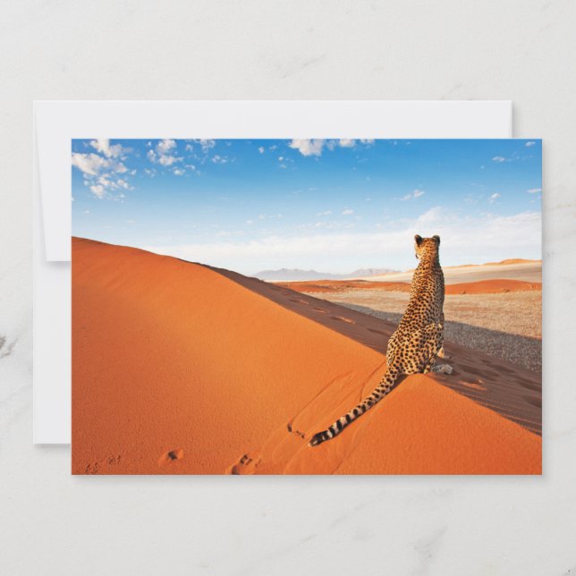 Carte De Remerciements Deserts | Cheetah Savannah Desert (Devant)