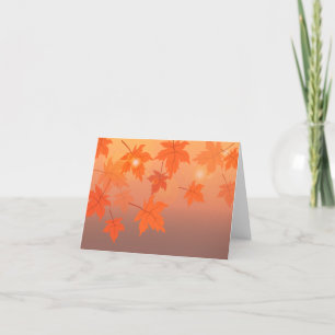 Carte De Remerciements Design d'automne avec feuilles d'érable et effet b