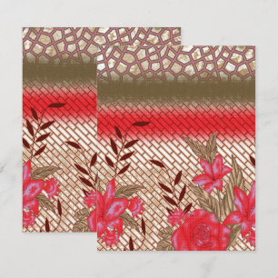 Carte De Remerciements Design de tissu complexe avec motifs floraux