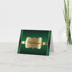 Carte De Remerciements Design élégant, vert foncé et Pois   do-it-yoursel
