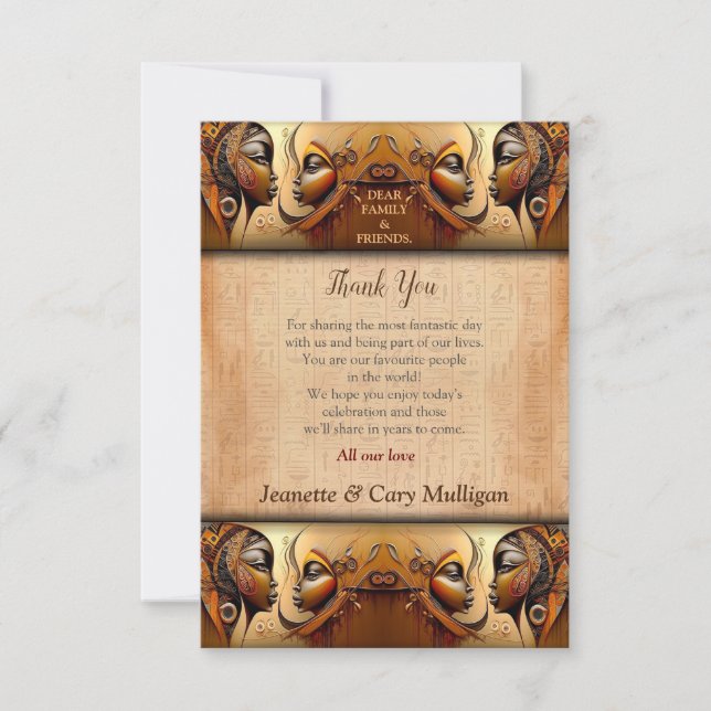 Carte De Remerciements Design moderne égyptien, islamique, arabe et afric (Devant)