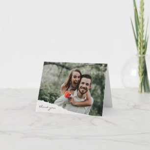 Carte De Remerciements Design moderne papier déchiré Mariage photo person