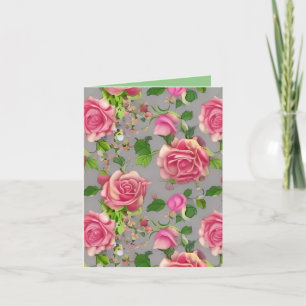 Carte De Remerciements Design Rose de jardin de campagne français élégant