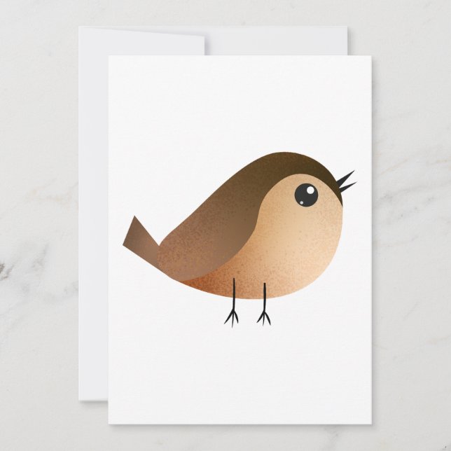 Carte De Remerciements Dessin animé d'oiseau moineau (Devant)