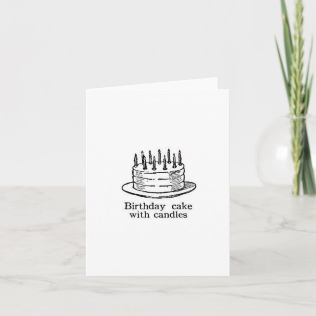 Carte De Remerciements Dessin d'anniversaire vintage (Devant)