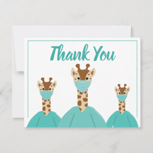 Carte De Remerciements Dessin de Girafe, infirmière-Merci Médicale