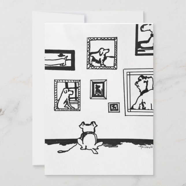 Carte De Remerciements Dessin de la meilleure ligne de chien par Willowca (Devant)