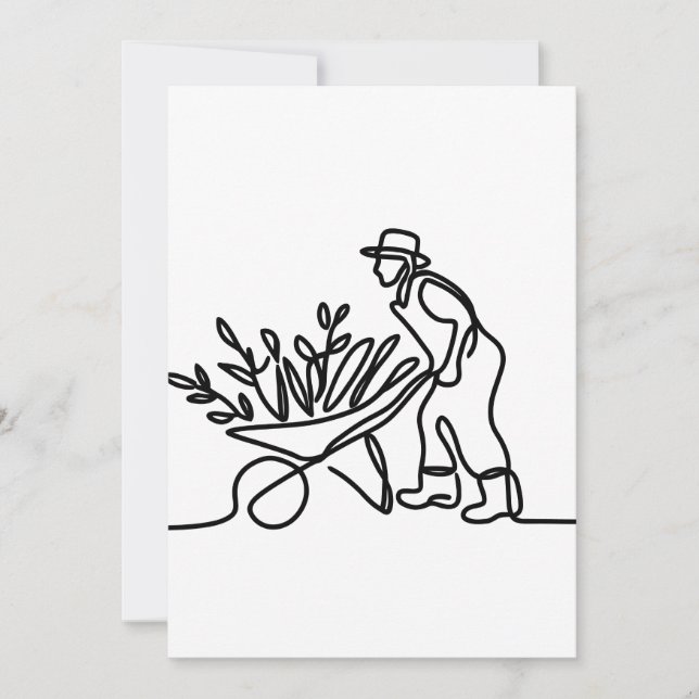 Carte De Remerciements dessin d'un agriculteur ou d'un jardinier (Devant)