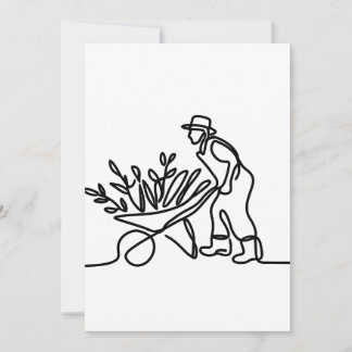 Carte De Remerciements dessin d'un agriculteur ou d'un jardinier