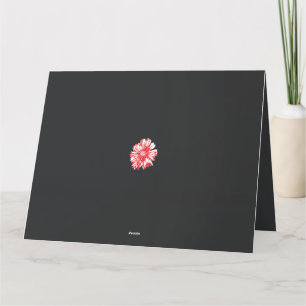 Carte De Remerciements dessin d'une fleur rouge sur un arrière - plan bla
