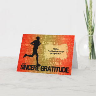 Carte De Remerciements Dessin Runner Thank You dans un Sports Theme