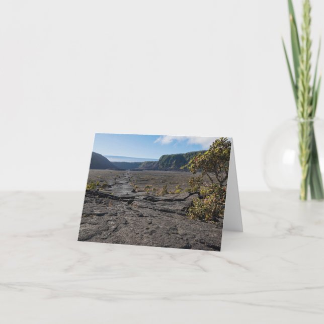 Carte De Remerciements dessus lit de lave sèche du cratère kilauea iki (Devant)