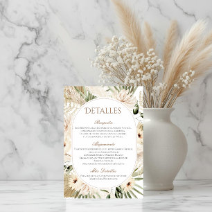 Carte De Remerciements Détails de mariage bohème en espagnol