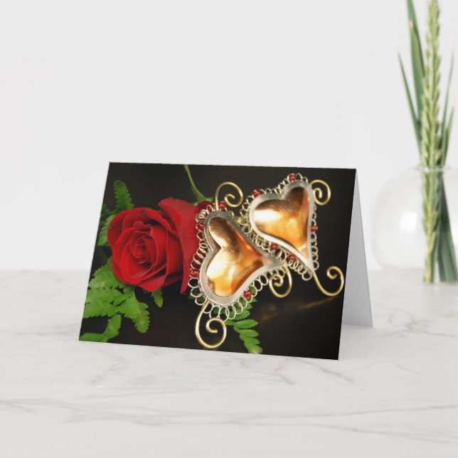 Carte De Remerciements Deux coeurs (Devant)