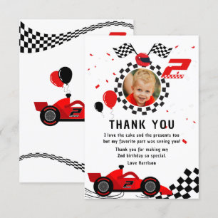 Carte De Remerciements Deux enfants rapides pour un 2ème anniversaire Voi