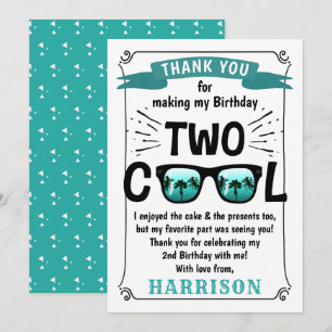 Carte De Remerciements Deux garçons Cool 2e anniversaire