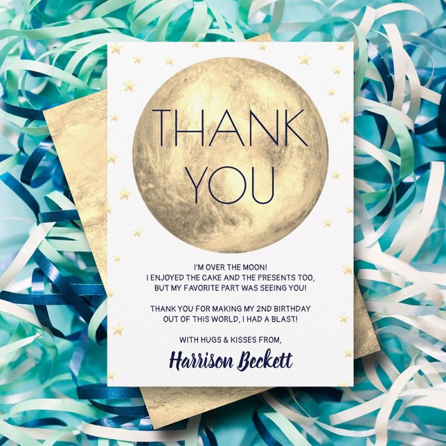 Carte De Remerciements Deux La Lune 2e Anniversaire (Créateur téléchargé)