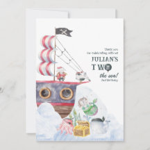 Deux La Mer Pirate Navire Mermaid 2e fête d'annive