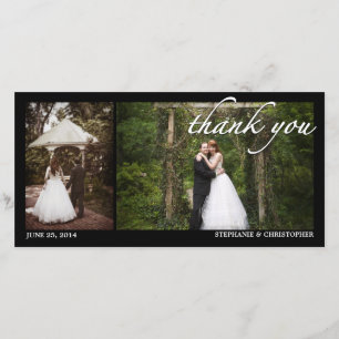 Carte De Remerciements Deux Mercis Photocard de mariage de photo