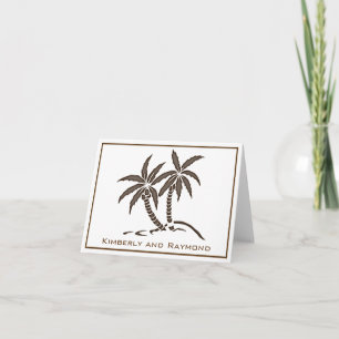 Carte De Remerciements Deux palmiers tropicaux Brown personnalisés