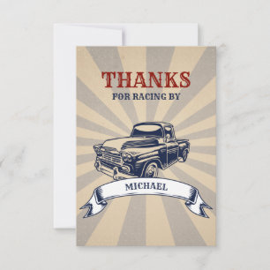 Carte De Remerciements DEUX Rapides Deuxième Anniversaire Thème Garçon Vo
