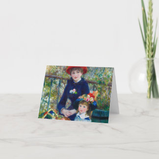 Carte De Remerciements Deux Soeurs, Sur la terrasse de Renoir