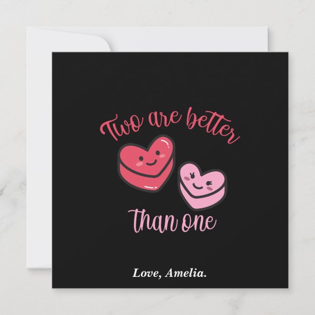 Carte De Remerciements Deux sont meilleurs qu'un Valentin (Devant)