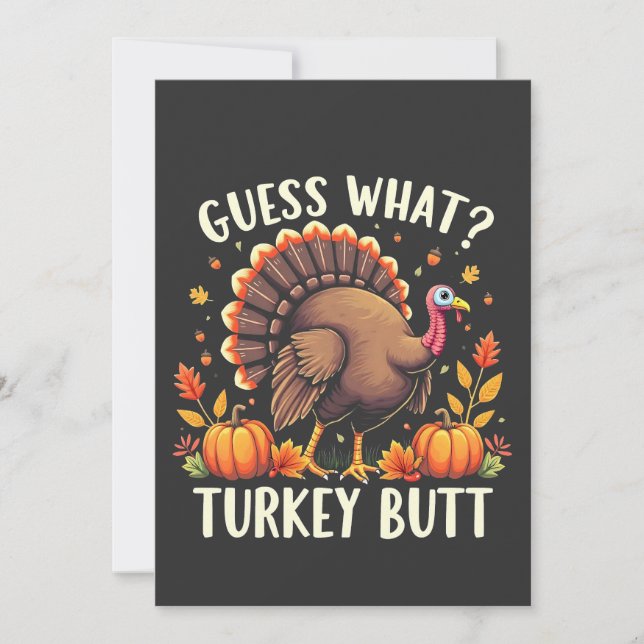 Carte De Remerciements Devinez Quoi ? Turquie Mais Thanksgiving Drôle (Devant)