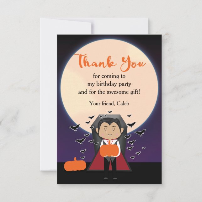 Carte de remerciements d'Halloween de Little Dracu (Devant)