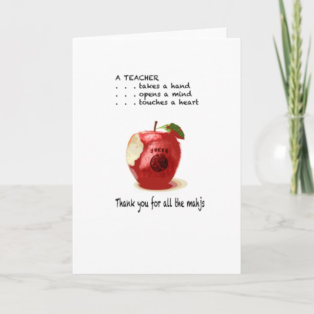 Carte de remerciements d'heure-milliampère Jongg (Devant)