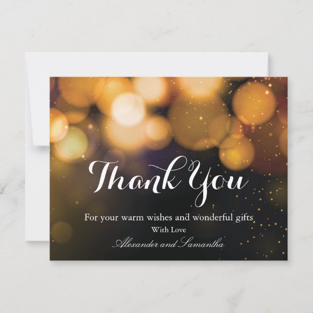 Carte de remerciements d'hiver Parties scintillant (Devant)