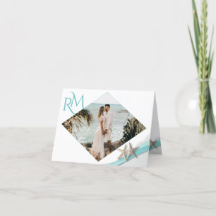 Carte De Remerciements Diamant de ruban de Starfish avec photo
